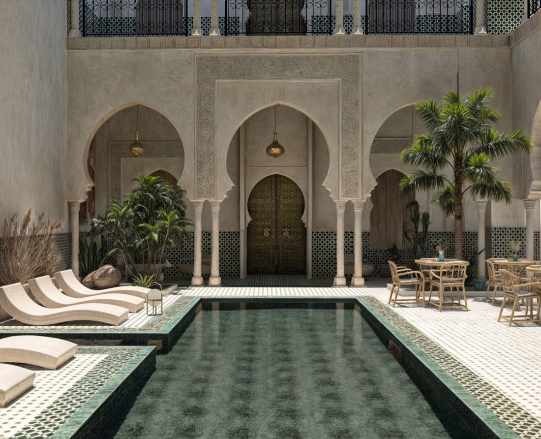 Patio de riad à Marrakech — photo d'illustration